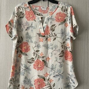 Van Heusen Floral Blouse with Pink and Cream Tones